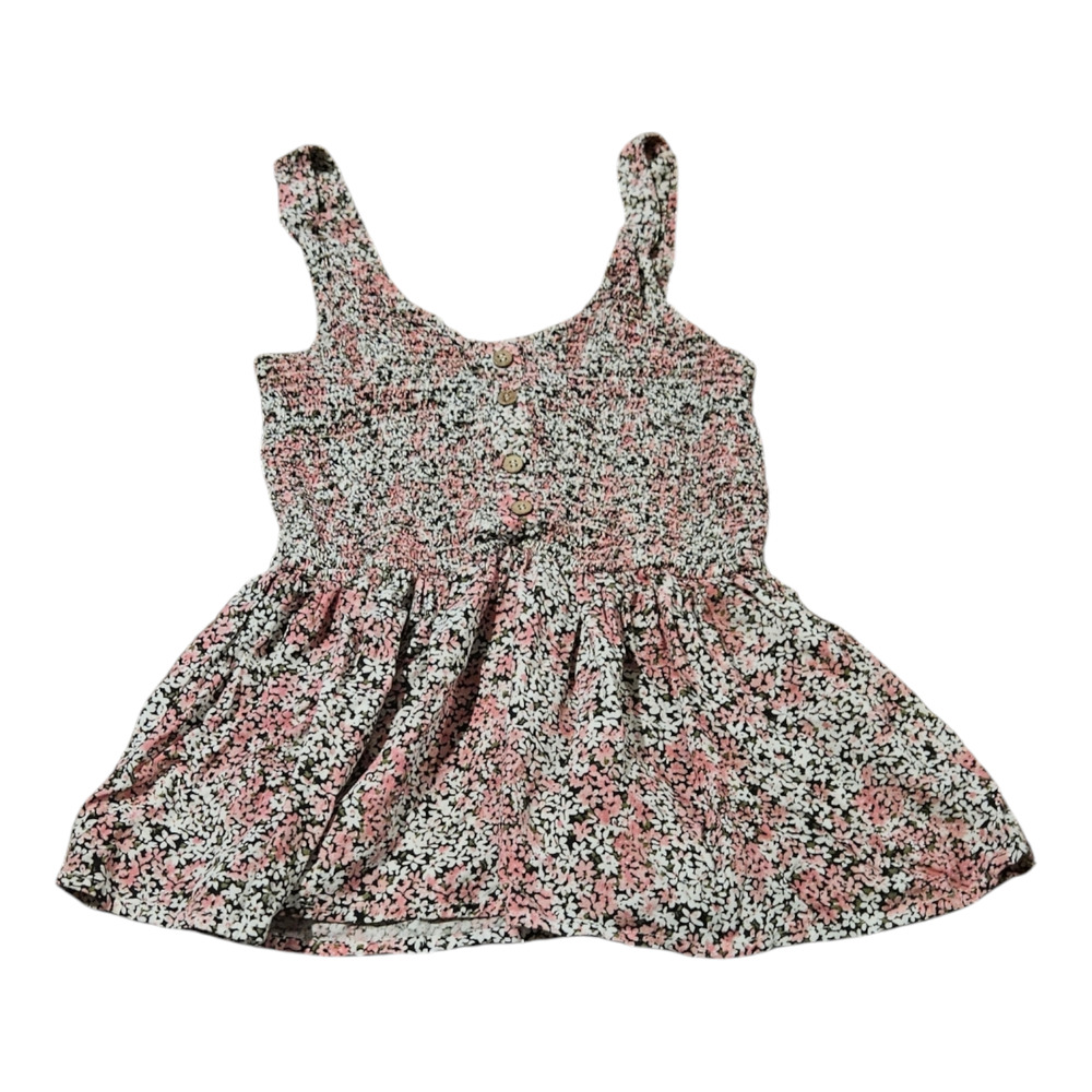 Japna Juniors Small Sleeveless Smocked Floral Pullover Shirt